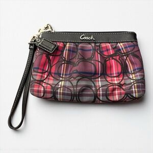 Coach Multicolor Plaid Wristlet